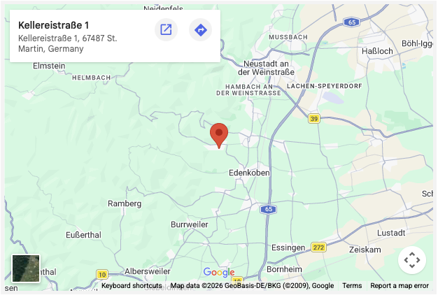 Kartenübersicht: Standort des Waldladens in St. Martin, Kellereistraße 1